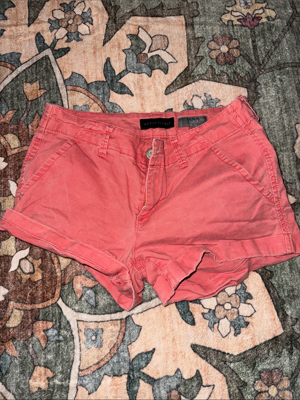 Aeropostale Coral Pink High-Waist Women's Casual Shorts